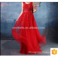 Grey Red Hot Sale Long Sleeveless High Quality OEM Service Bridesmaid Dress